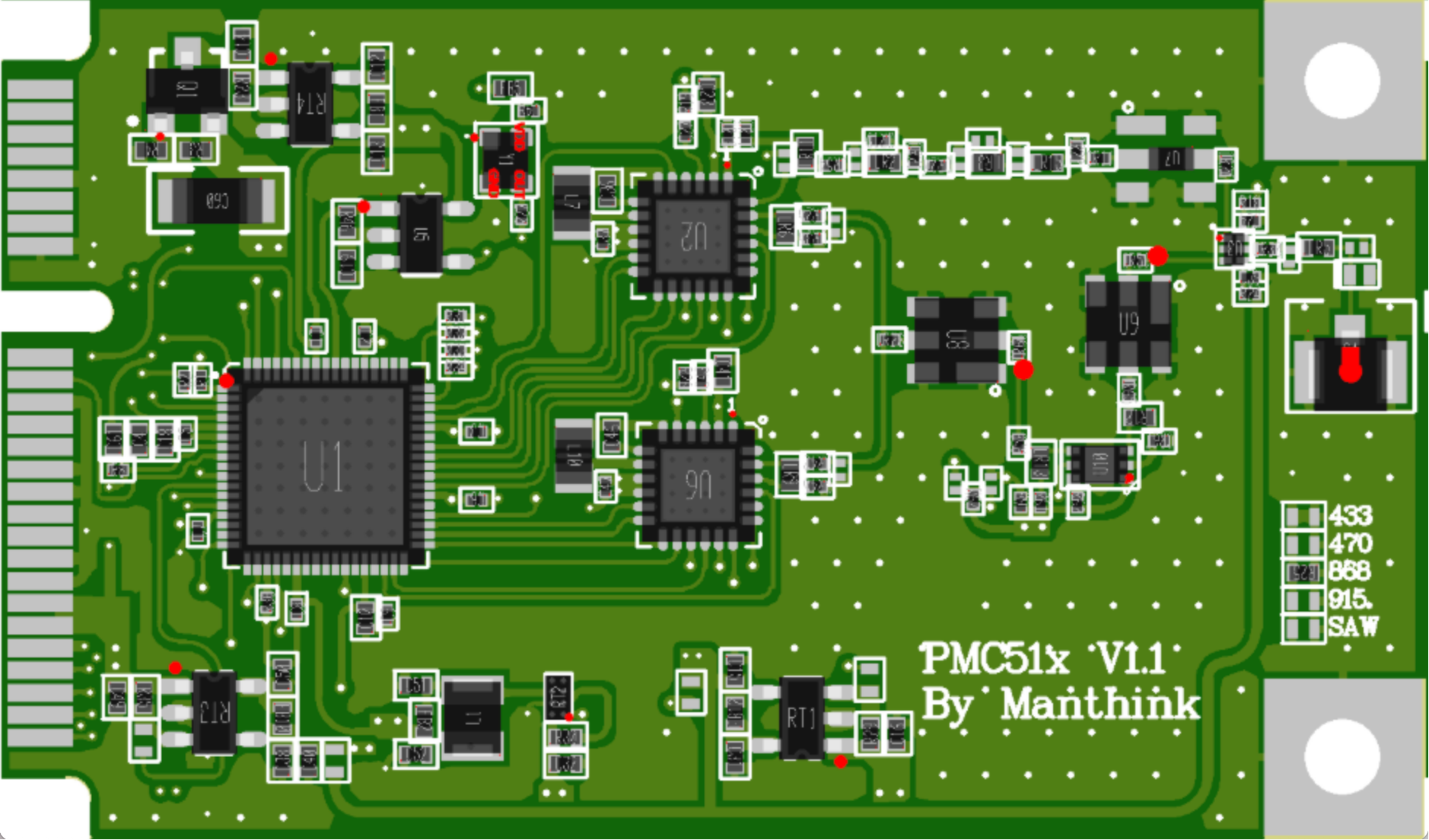 PMC51x Mini-PCIe LoRa gateway module — product image